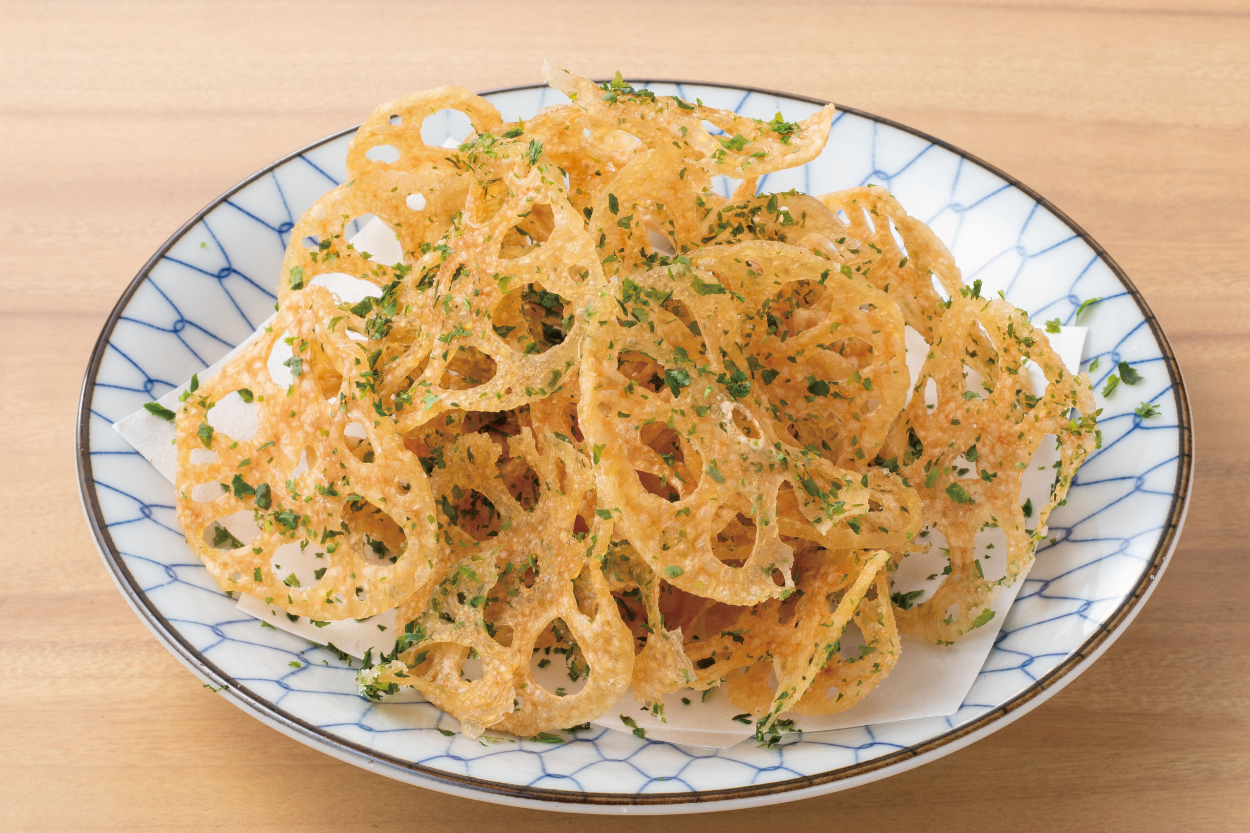 庄や旬メニュー　2025年9月　野菜　揚物　蓮根磯辺チップス　庄や　㈱かんなん丸