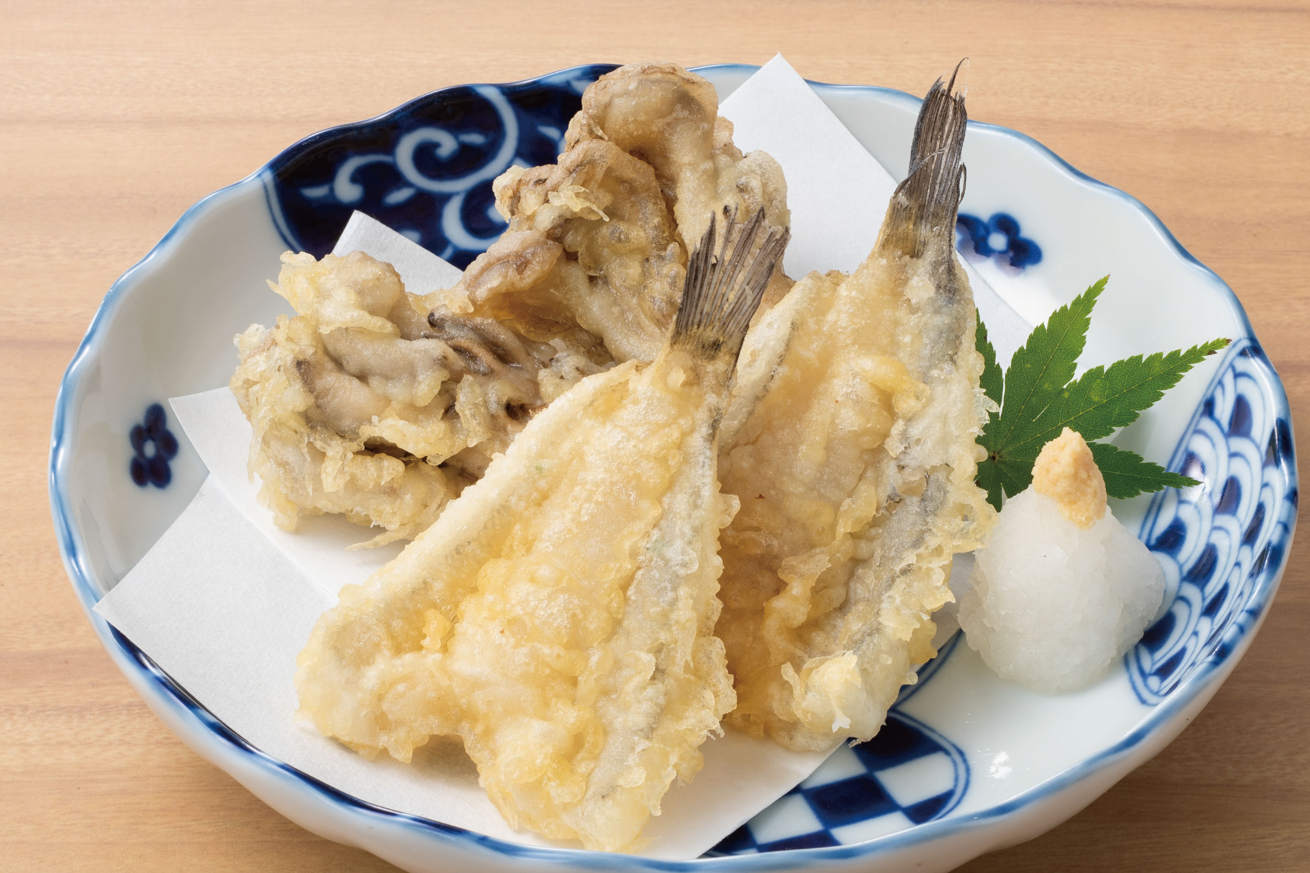 庄や旬メニュー　2025年12月　海鮮　揚物　ハゼと舞茸　天布羅　庄や　㈱かんなん丸