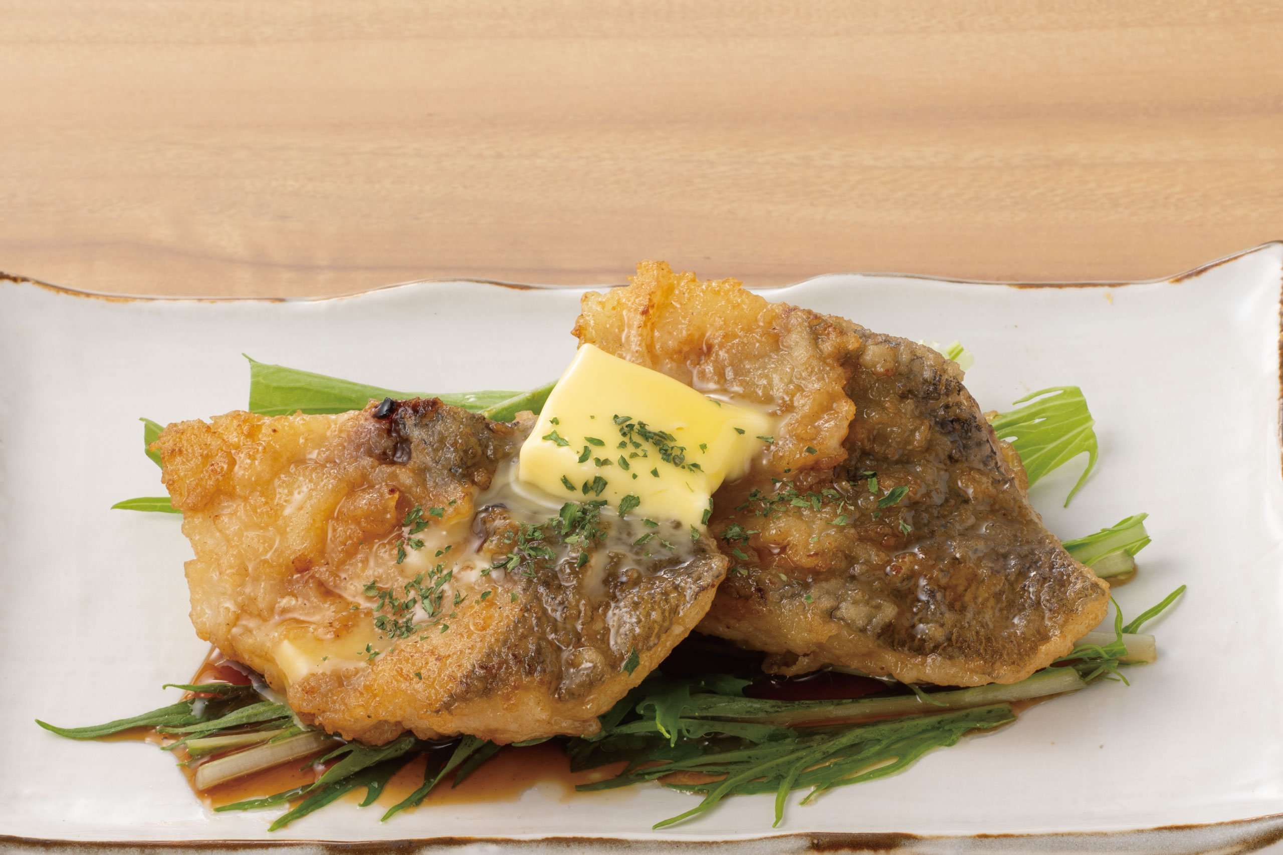 庄や旬メニュー　2025年12月　海鮮　炒め物　真鱈　バター炒め　庄や　㈱かんなん丸