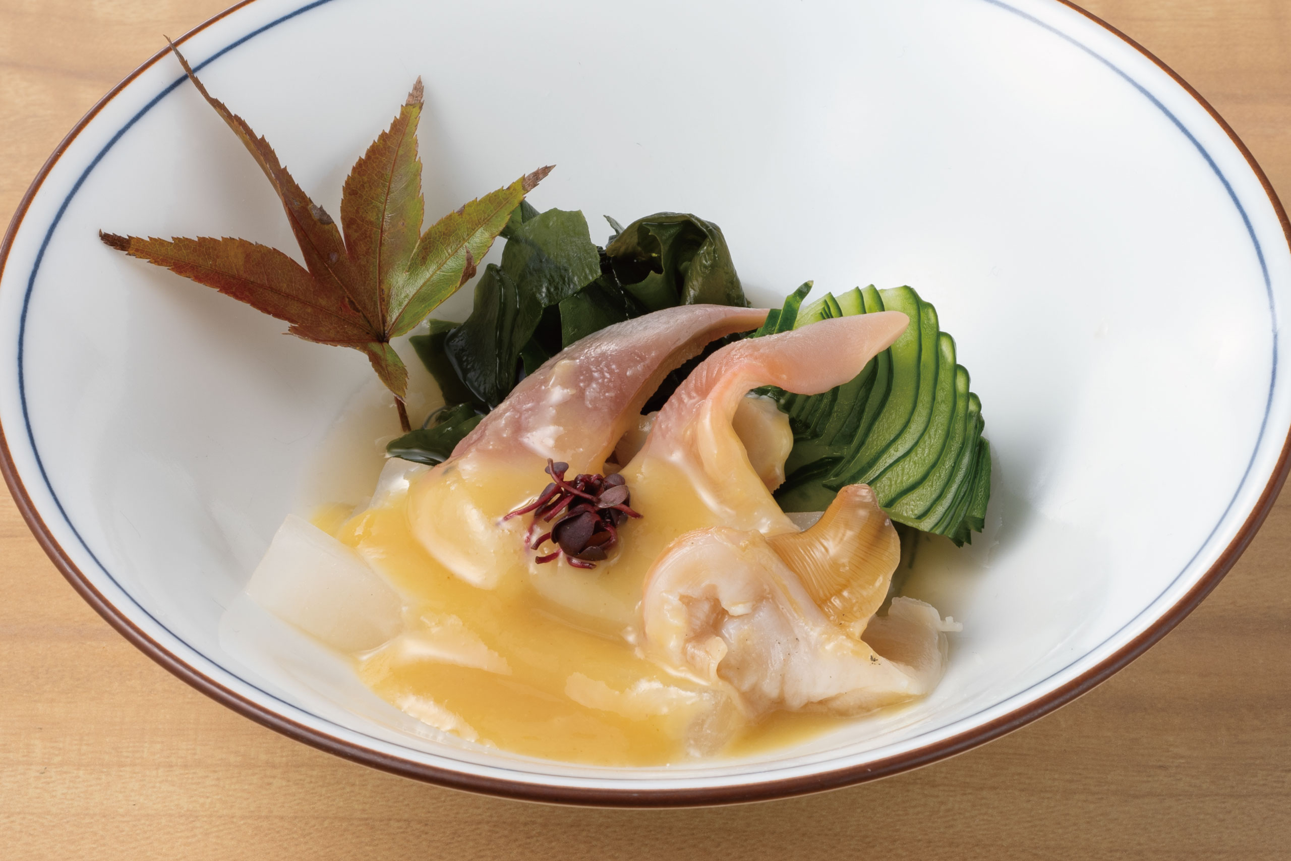 日本海庄や旬メニュー　2026年1月　海鮮　野菜　北寄貝と独活の辛味噌和え　日本海庄や　㈱かんなん丸