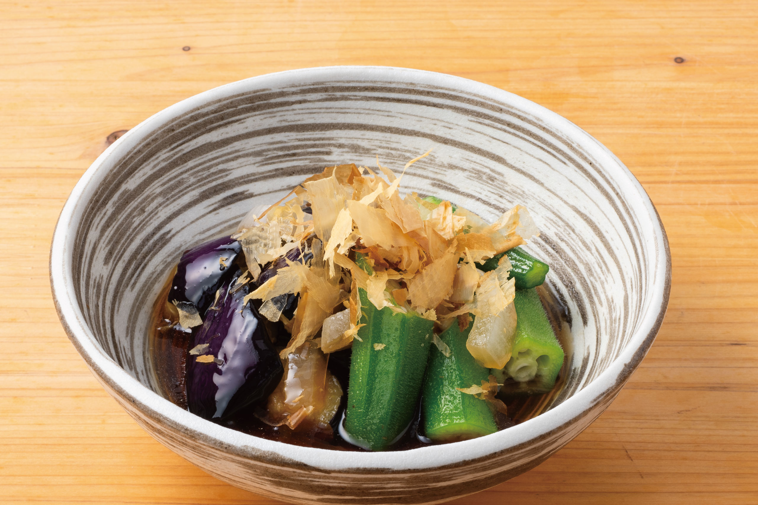 庄や旬メニュー　2026年6月　野菜　茄子とオクラの揚げ浸し　庄や　㈱かんなん丸